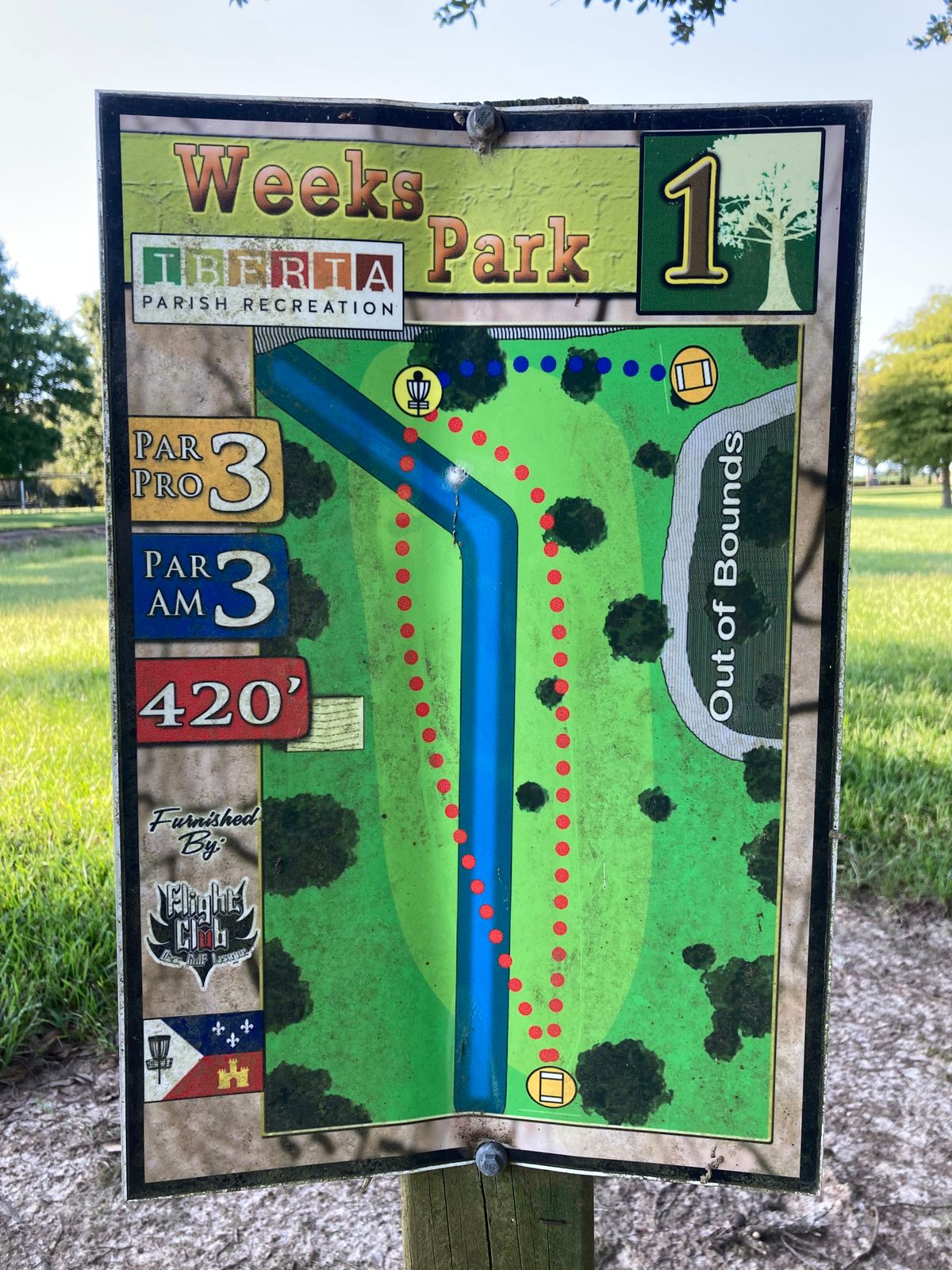 Hole 1 Tee Sign