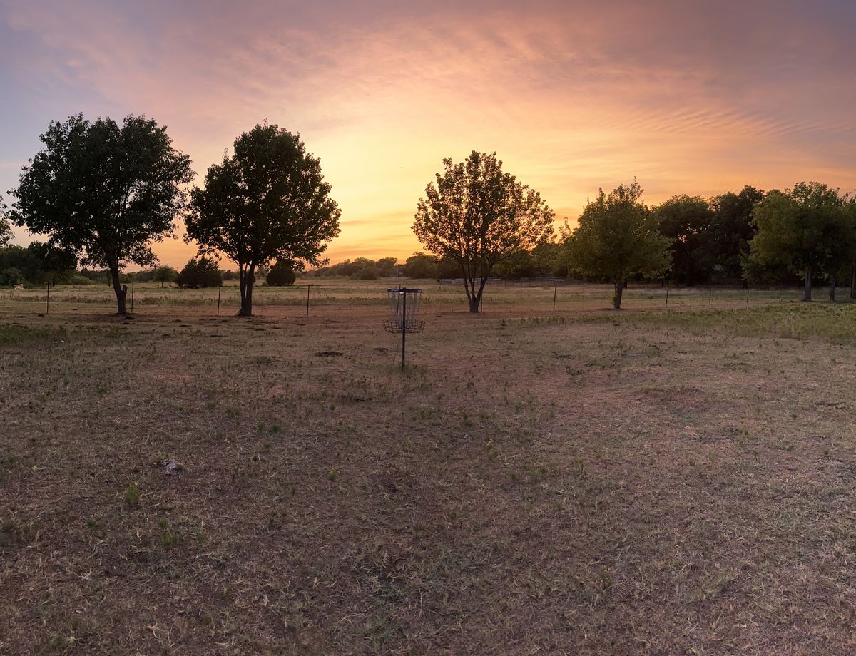 Open field at sunset