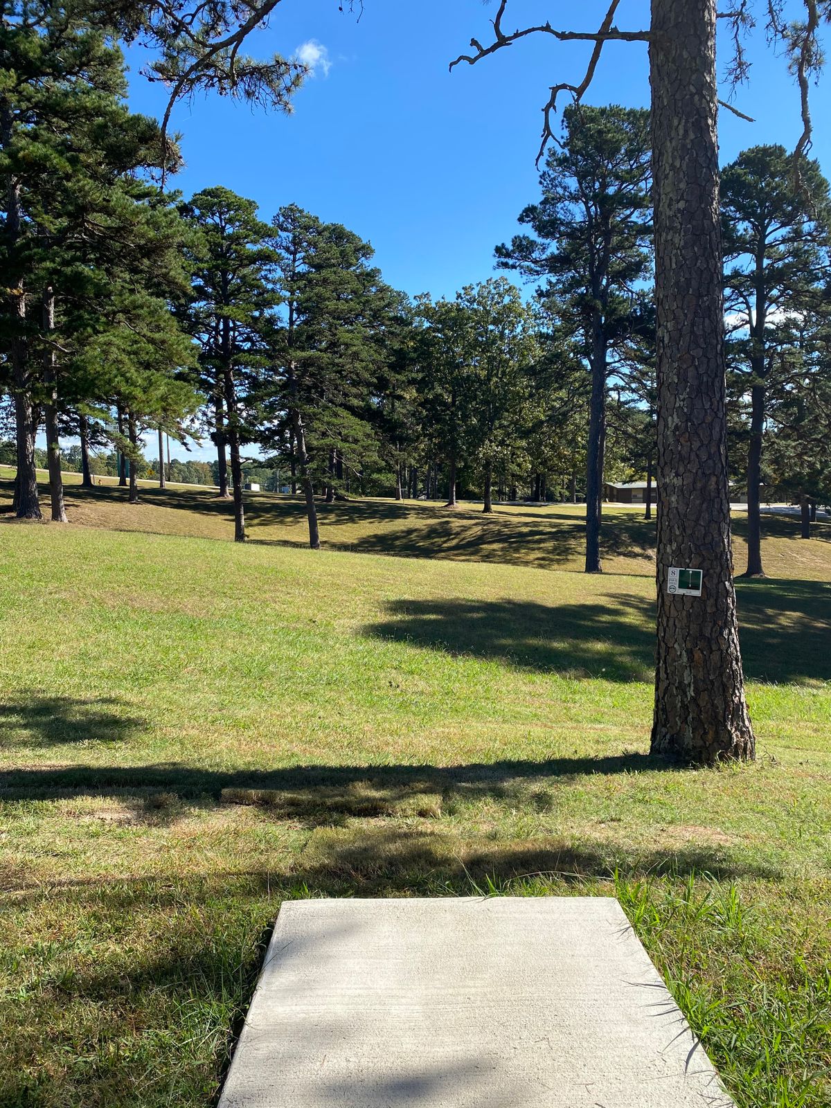 Hole 8 tee pad (red/white)