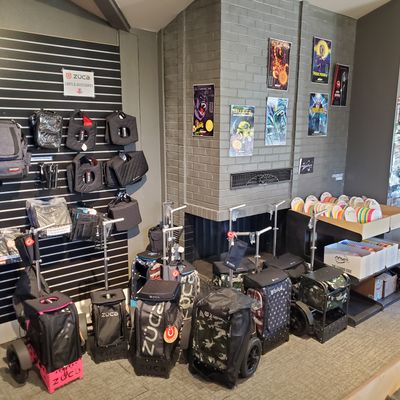 Variety of Zuca carts and accessories.