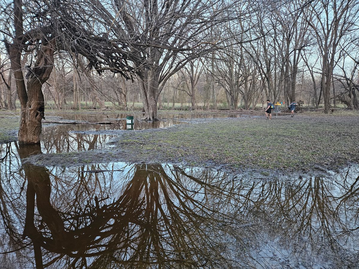 Hole 14 at Autobon! This is a week after it Rained!! And still a Mud Pit, Terrible Footing almost Unplayable! Use Extreme Caution! There's Water all around the Basket !!!!