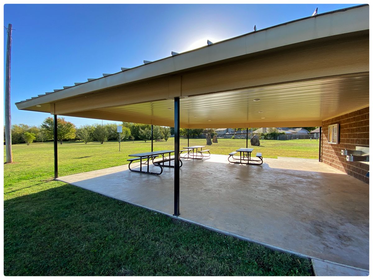 Pavilion building new erected by City of Norman- #18 green just to south