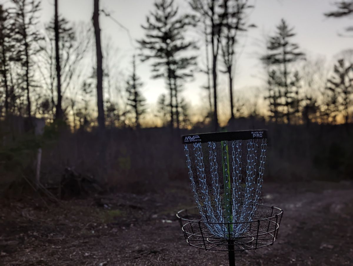 Hole 16 sun is setting