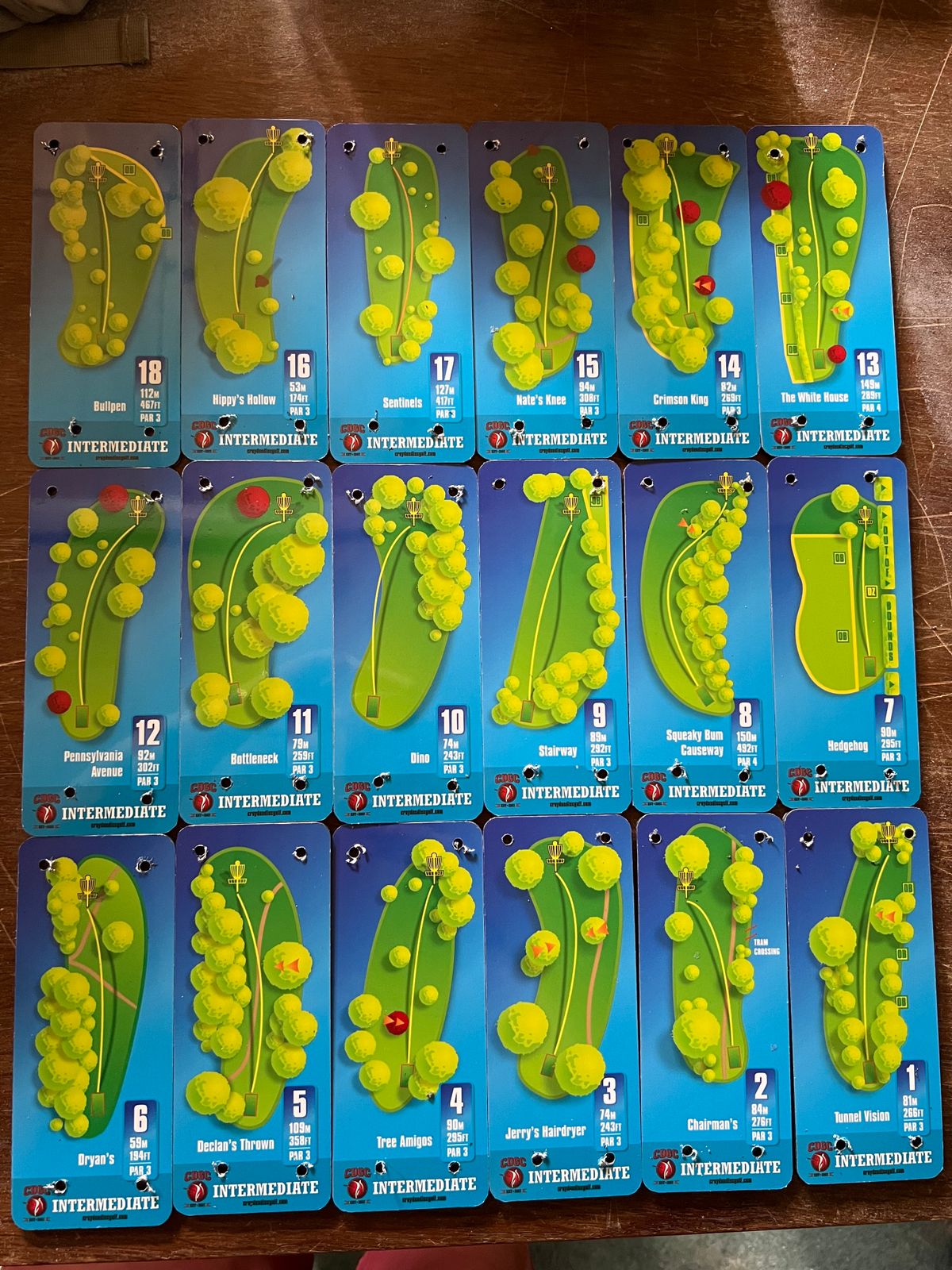 intermediate Blue Course Tee Maps