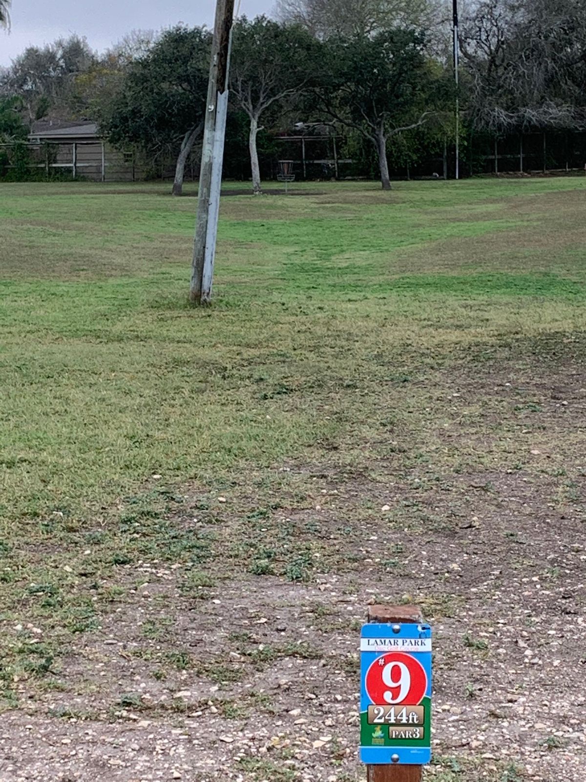 Fun shot, watch out for the pole and you should be fine, fun putts with trees around basket