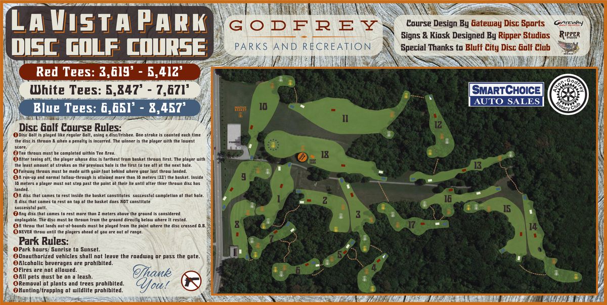 New Course Map with updated pin placements and tees. 12/2020