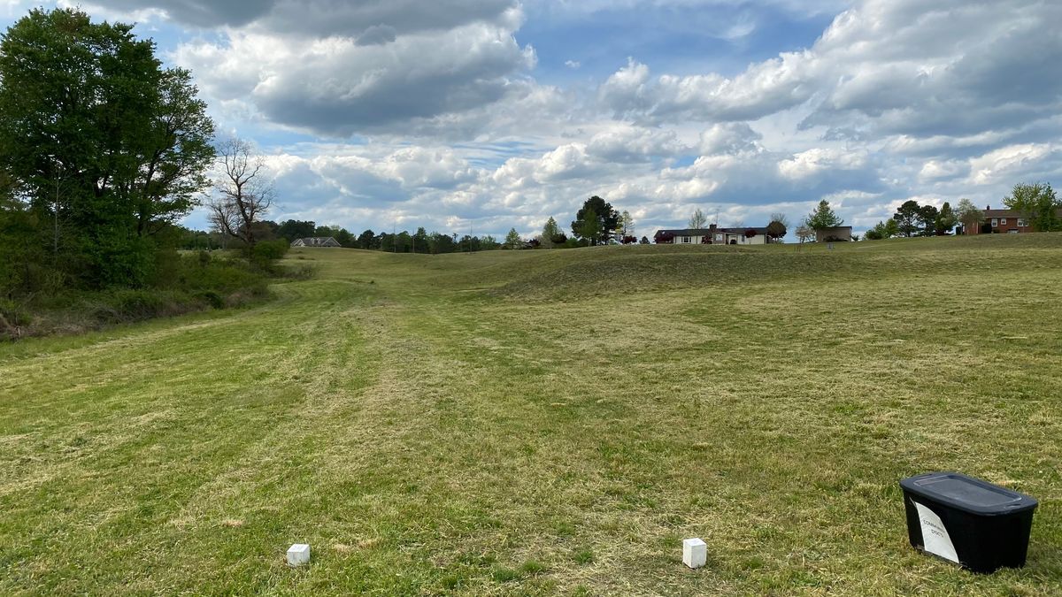 Hole #1 white tee.
