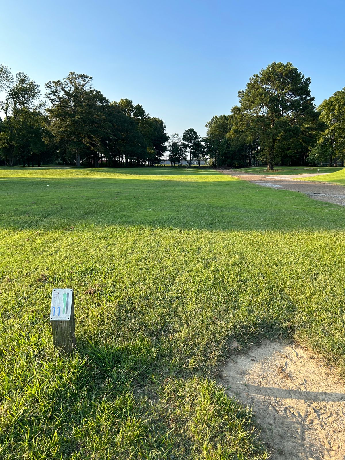Hole 11 slightly uphill wide open