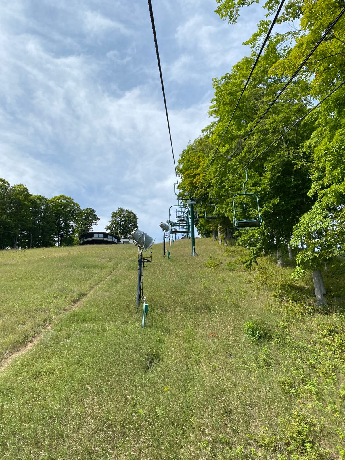 Ski lift up to hole 1 / top of the ski hill