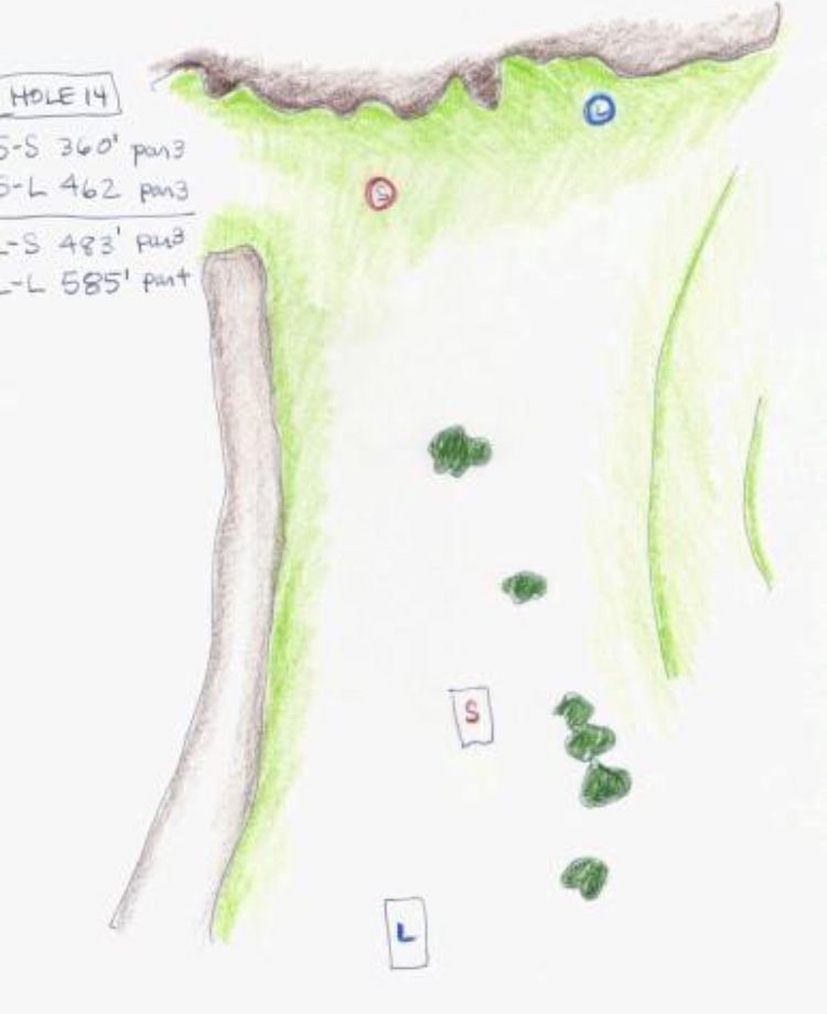 Hole 14 Tee Sign
