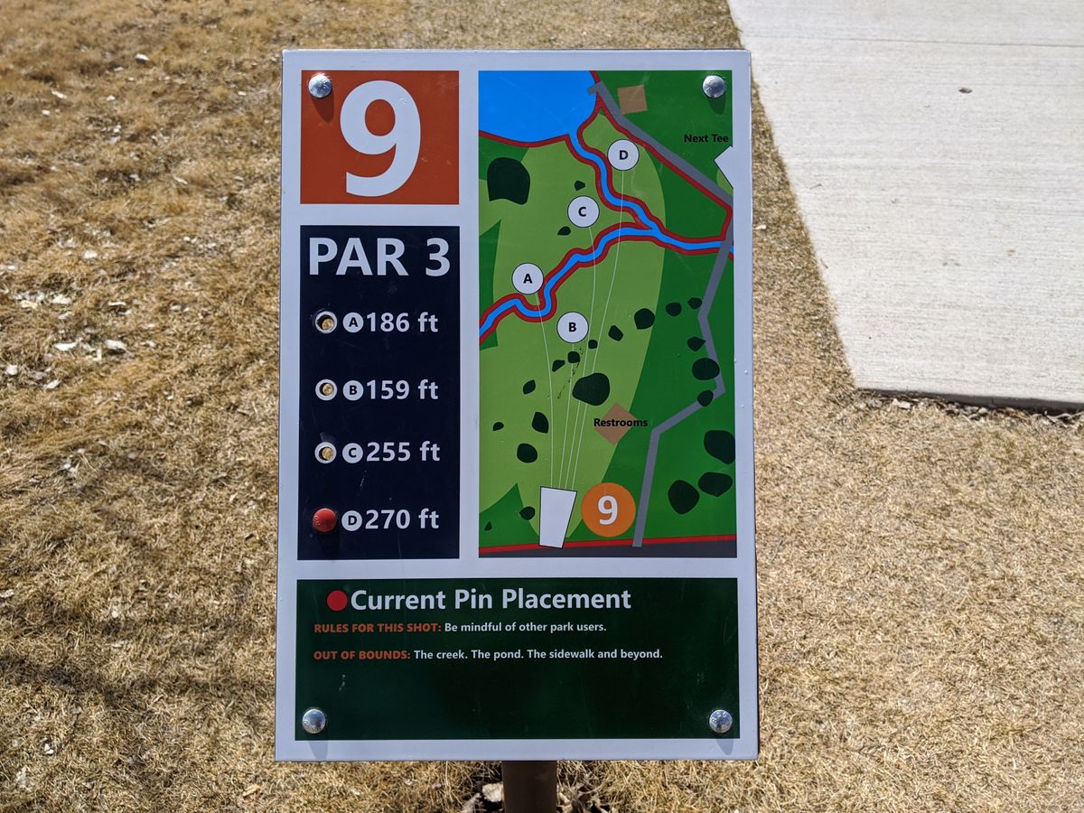 Hole #9's tee sign