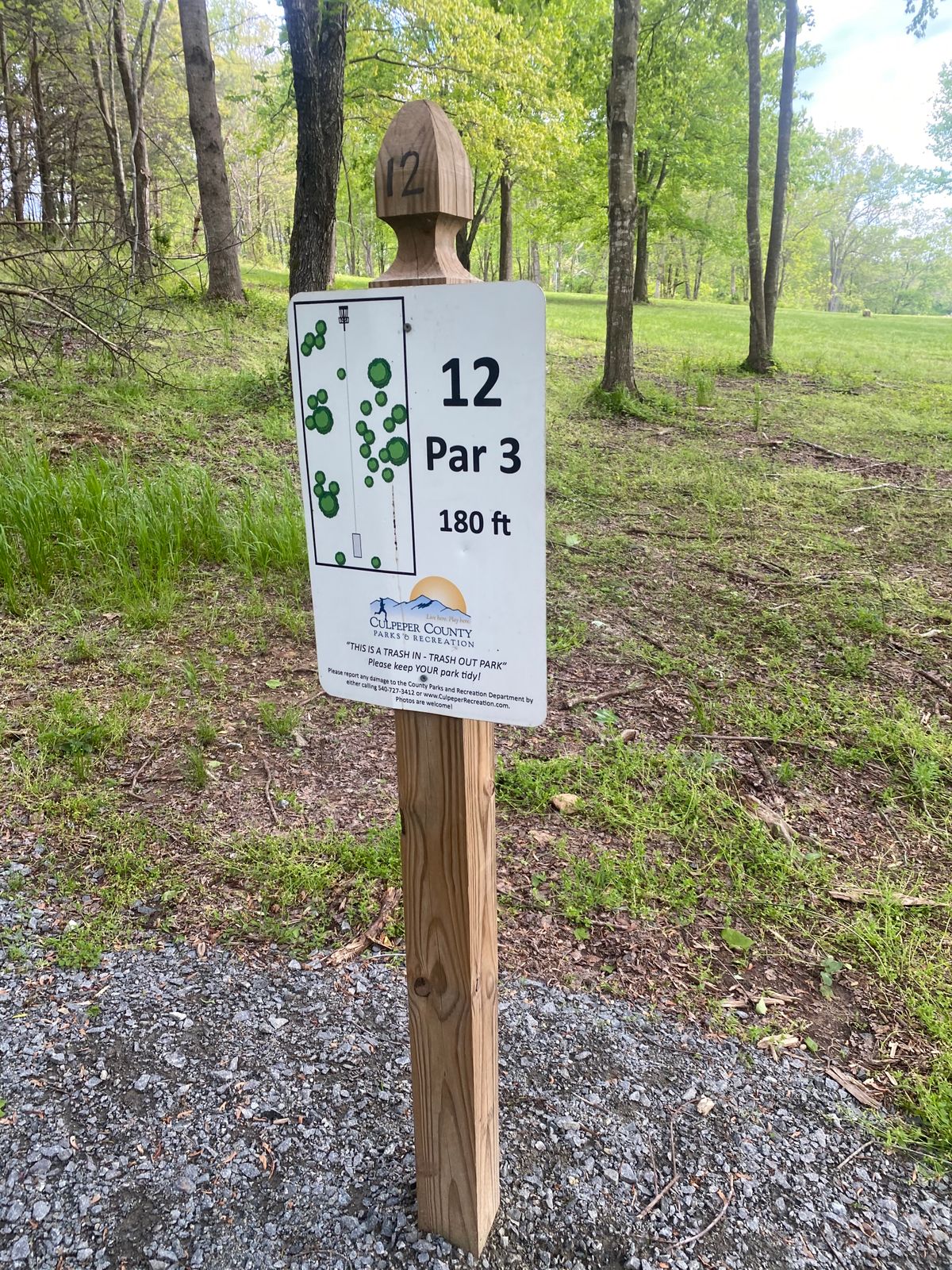 Hole 12 tee sign