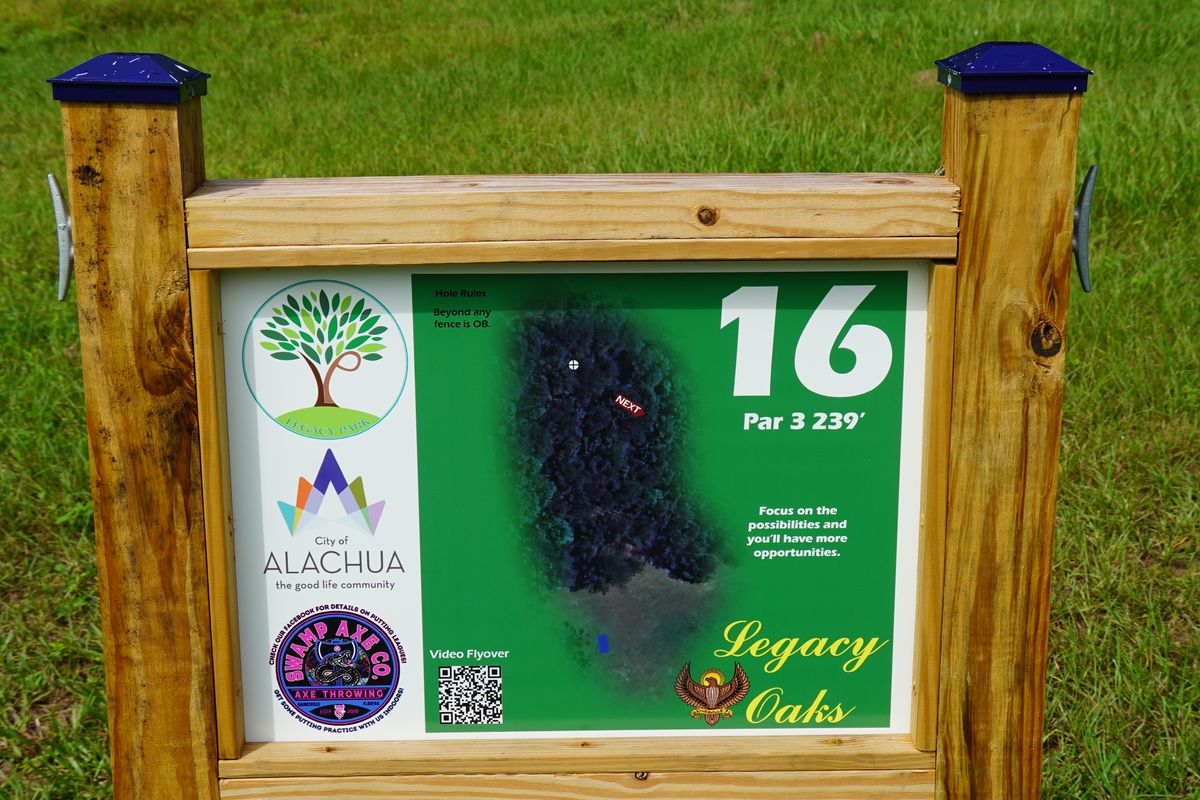 Hole 16’s tee sign