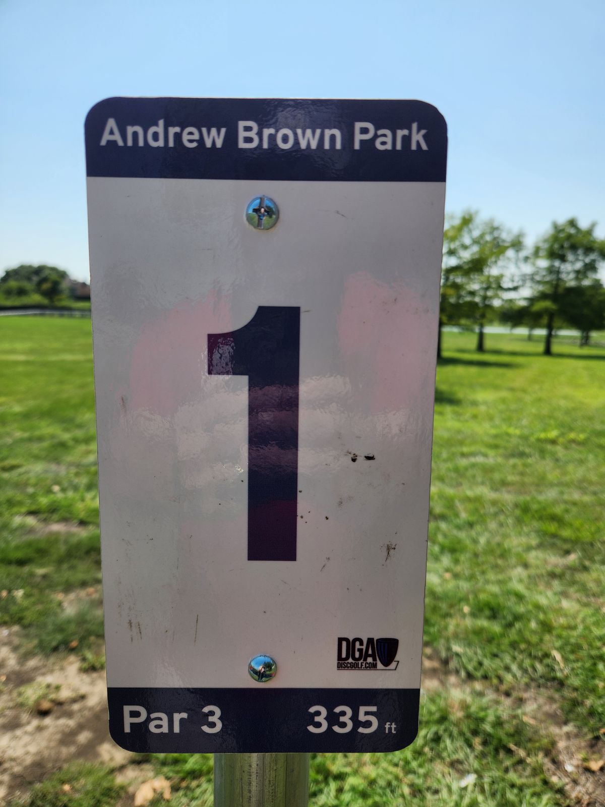 Hole 1 tee sign