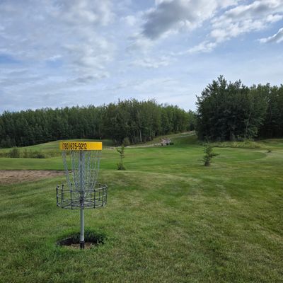 Hole 17 Basket. Looking toward Rocky Lane
