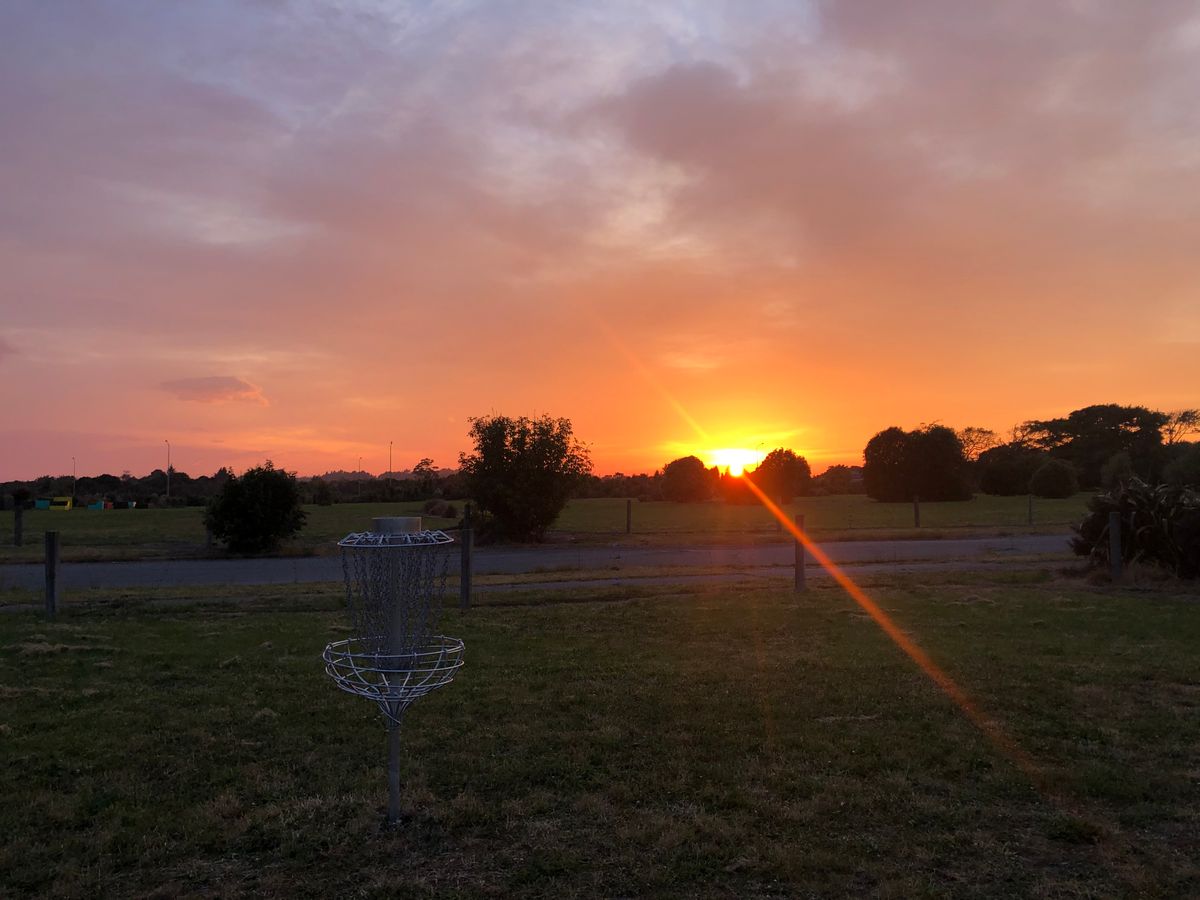 Basket # 5 Brooker Avenue Disc Golf Course. 6am