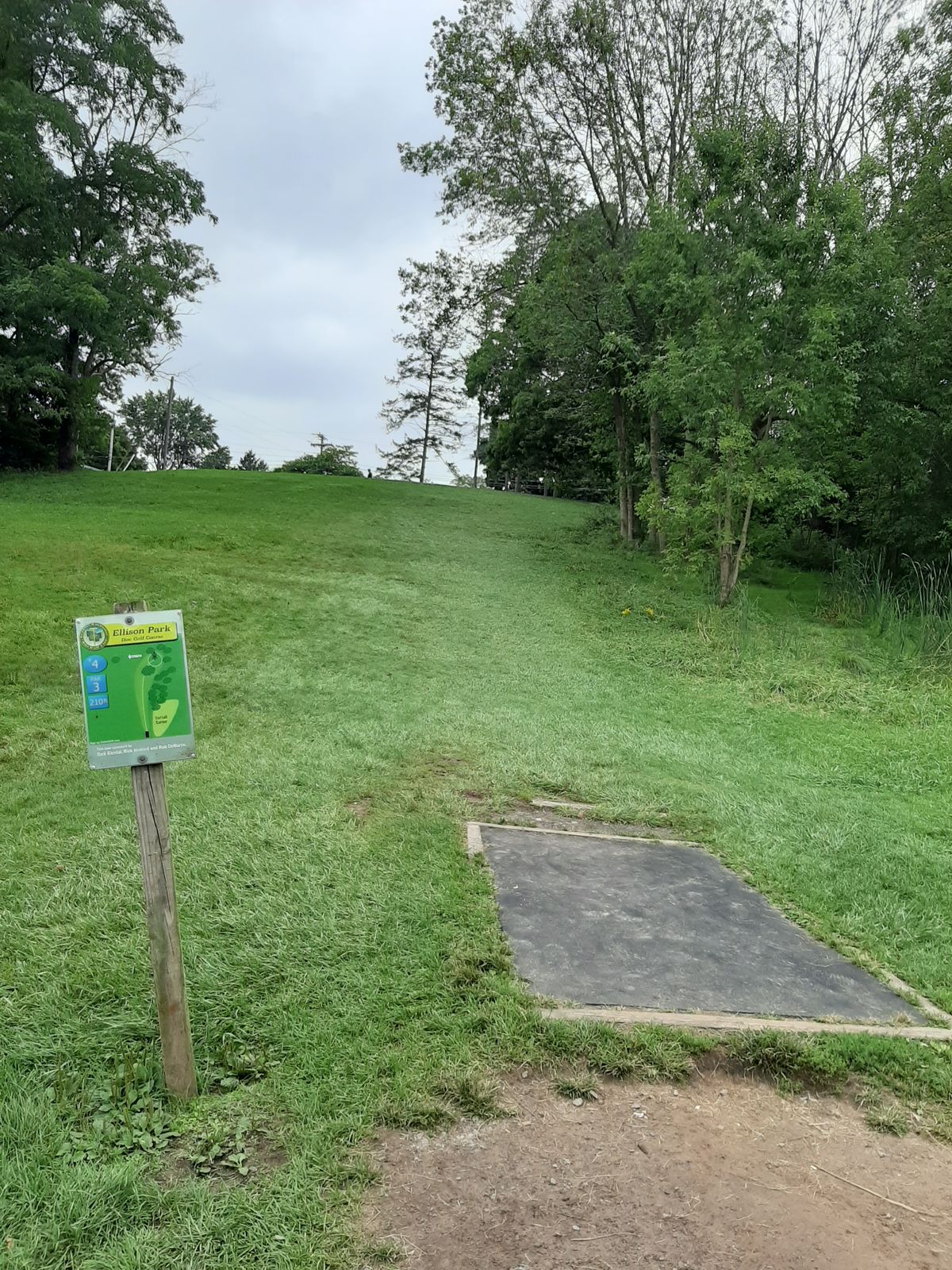 Uphill on hole 4.