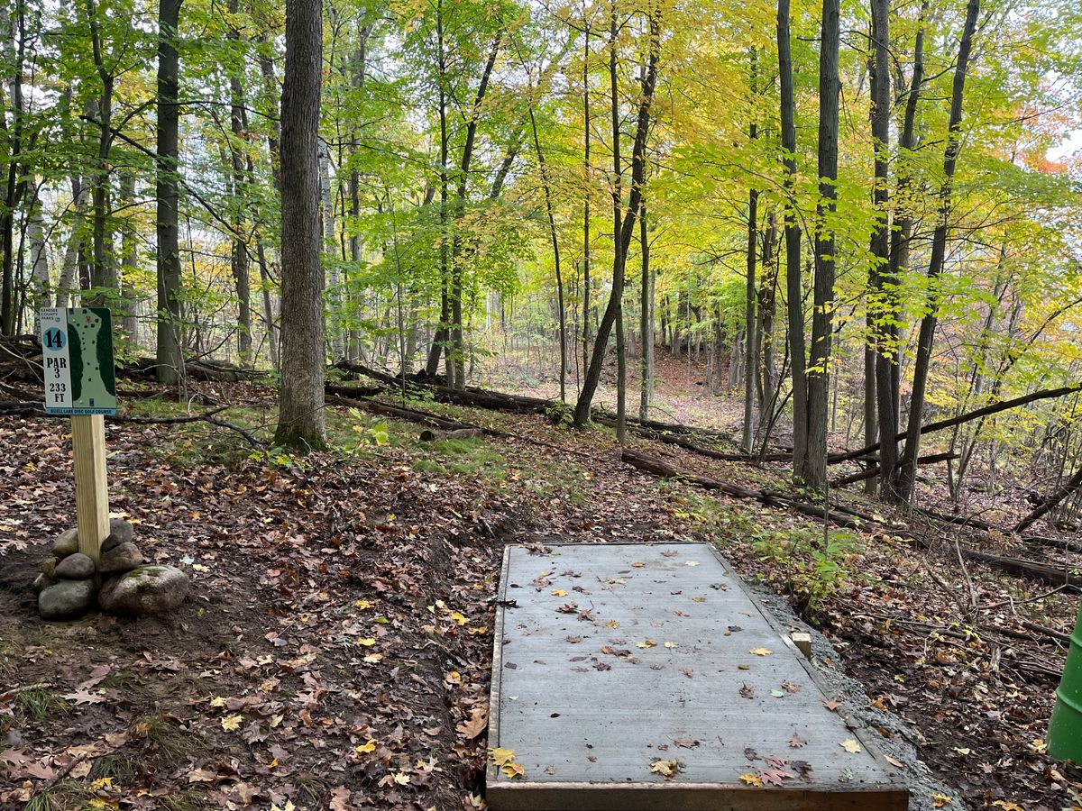 Hole 14 dead straight down the hill and back up to a plateau