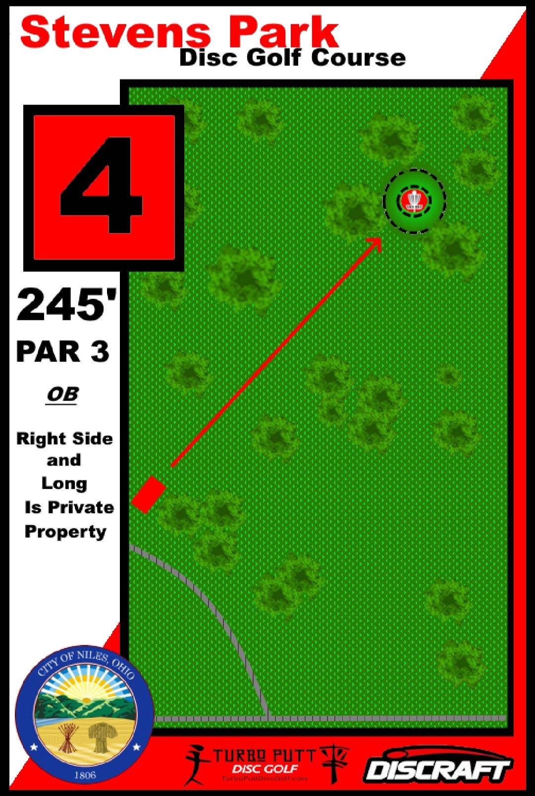 Hole 4 Red Tee Sign