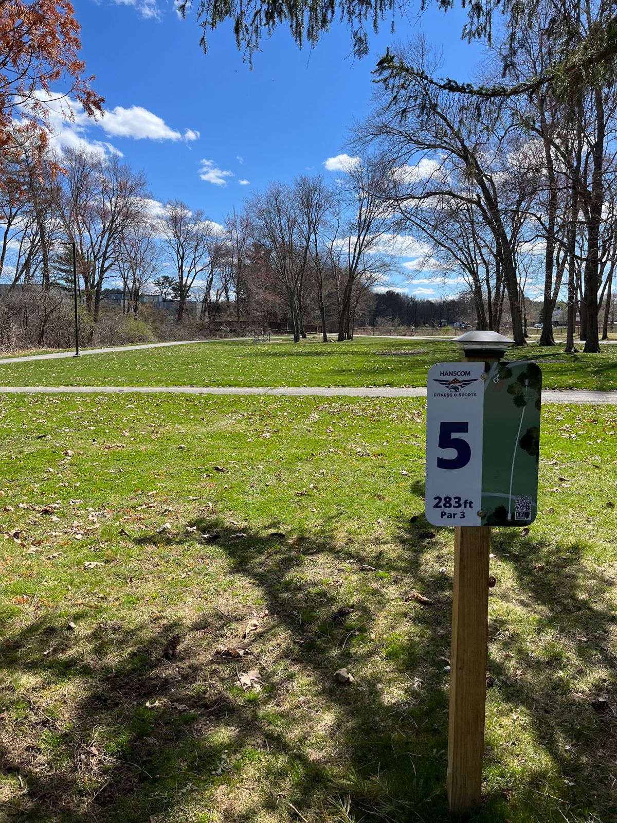 Hole 5 walkways on both side of fairway
