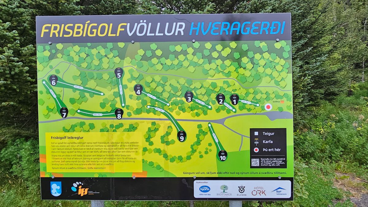 Signage at start of course.