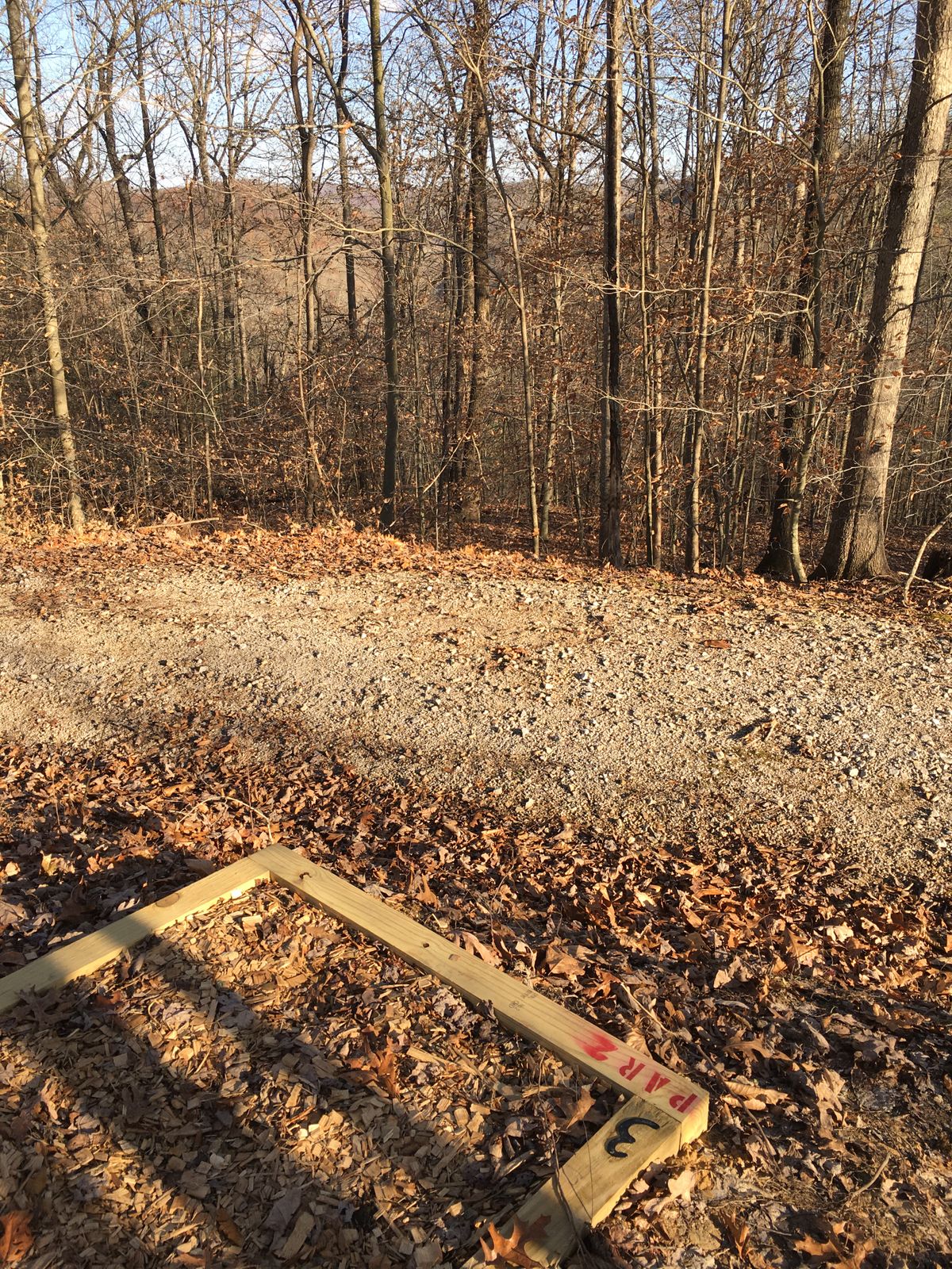 Tee boxes and a nice walking trail to connect the holes.