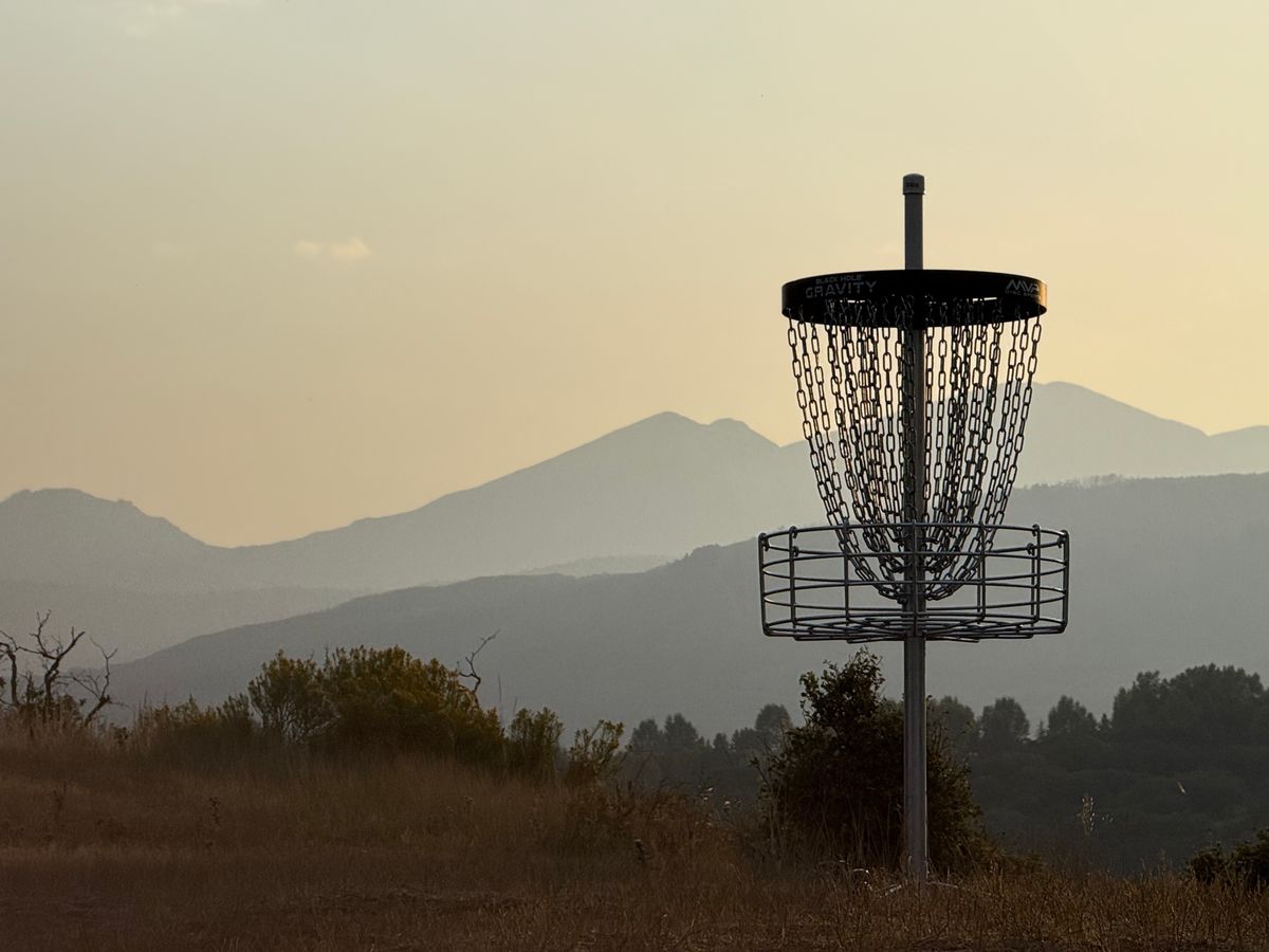 Hole 9 with wildfire smoke/haze