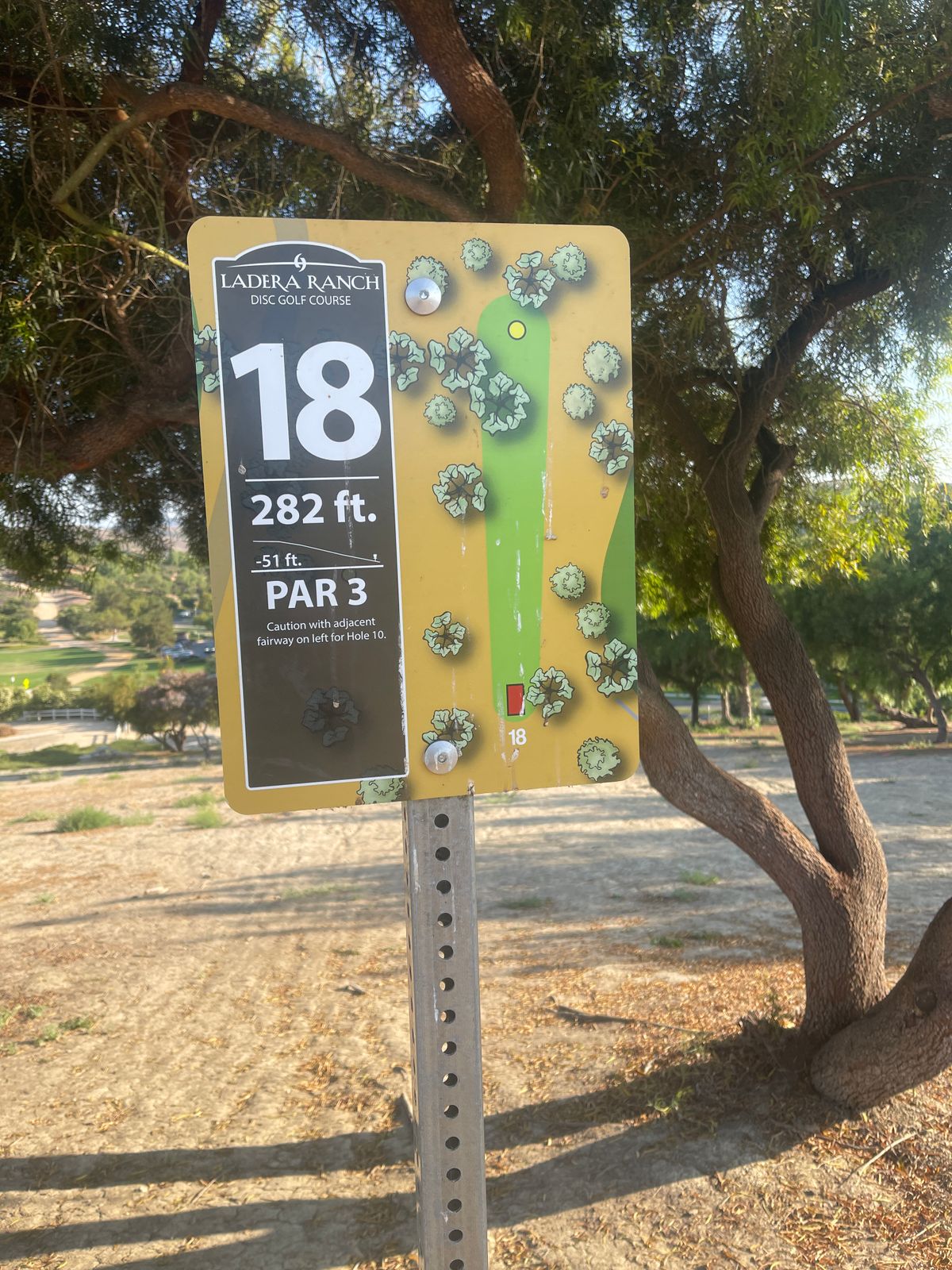 Hole 18th easier downhill.  Watch out for disc rolling downhill