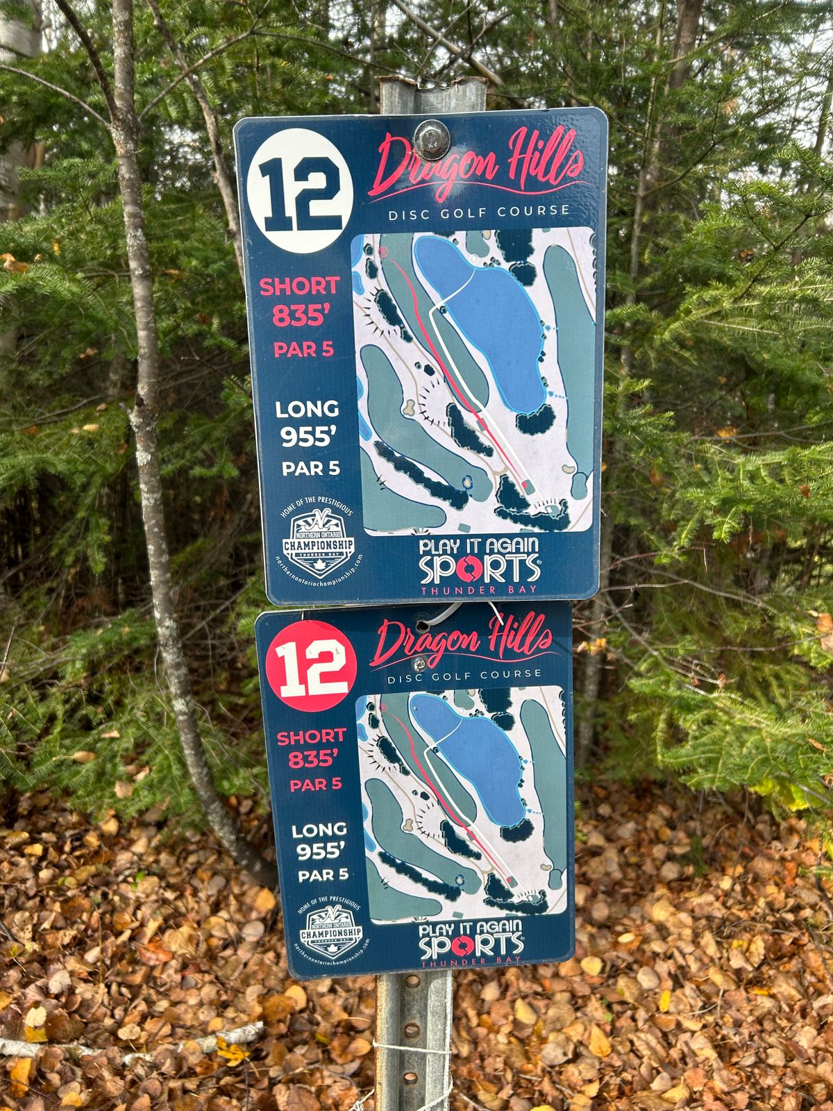 Only sign left on the course