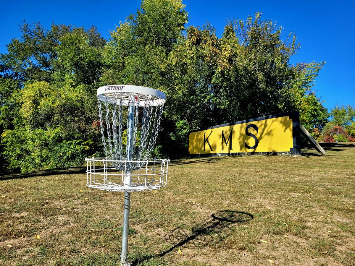Hole 4 Target near old Kemper Military School archery range wall.