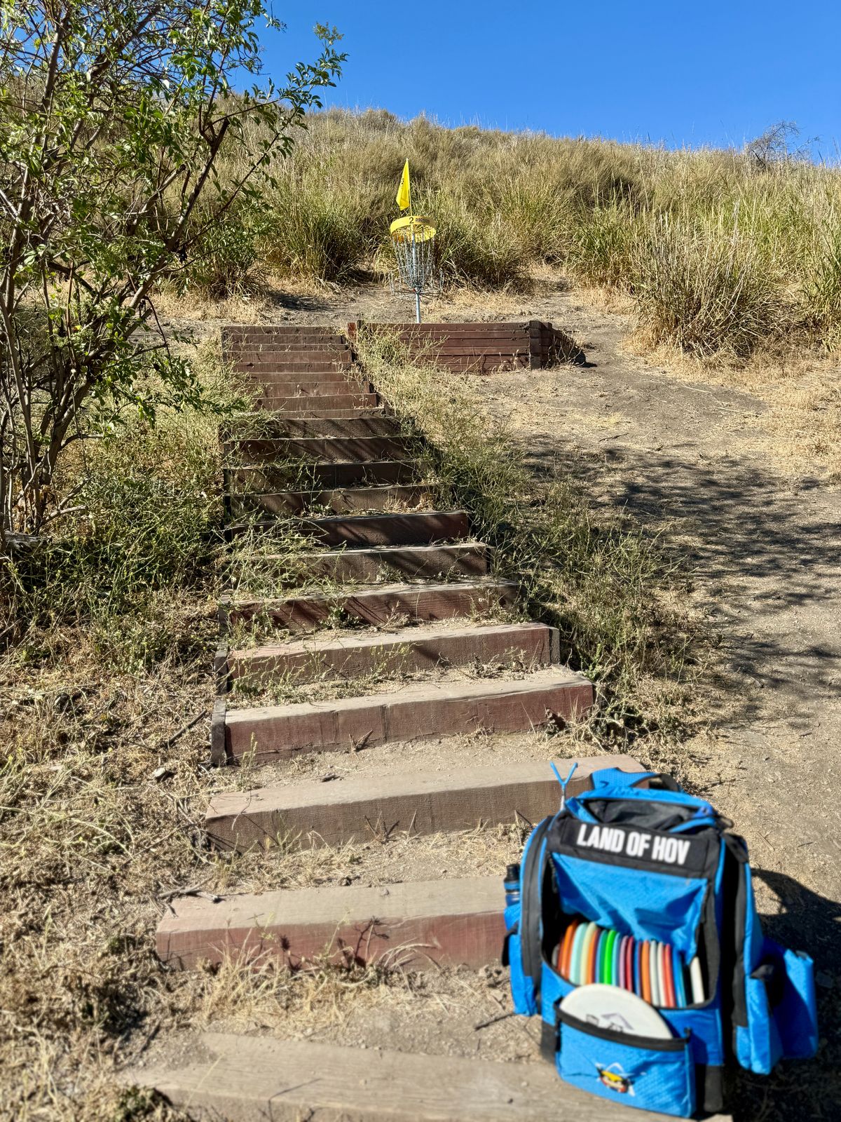Hole 2 stairs up to basket