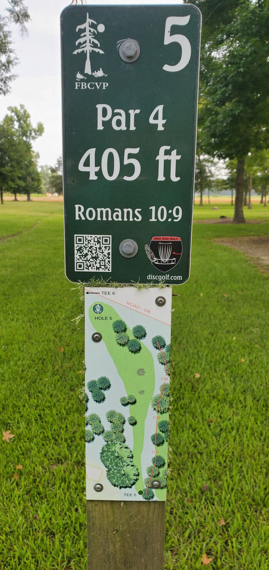 Hole 5 Tee Sign