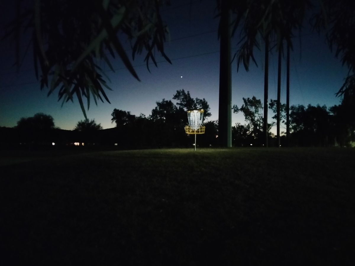 Hole 4 at Night DGNL Basket light