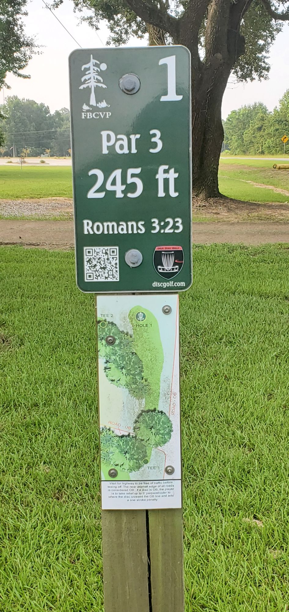 Hole 1 Tee Sign