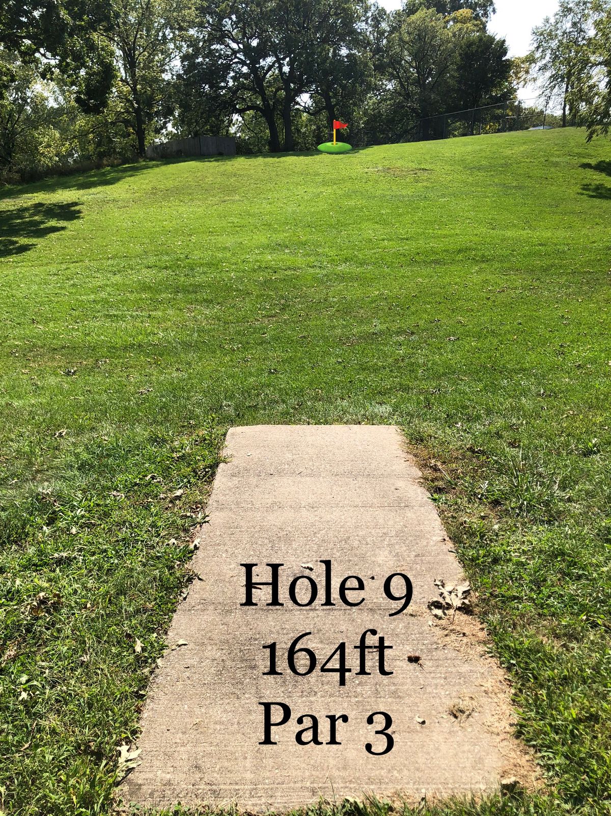 Look from hole 9 tee. Uphill.