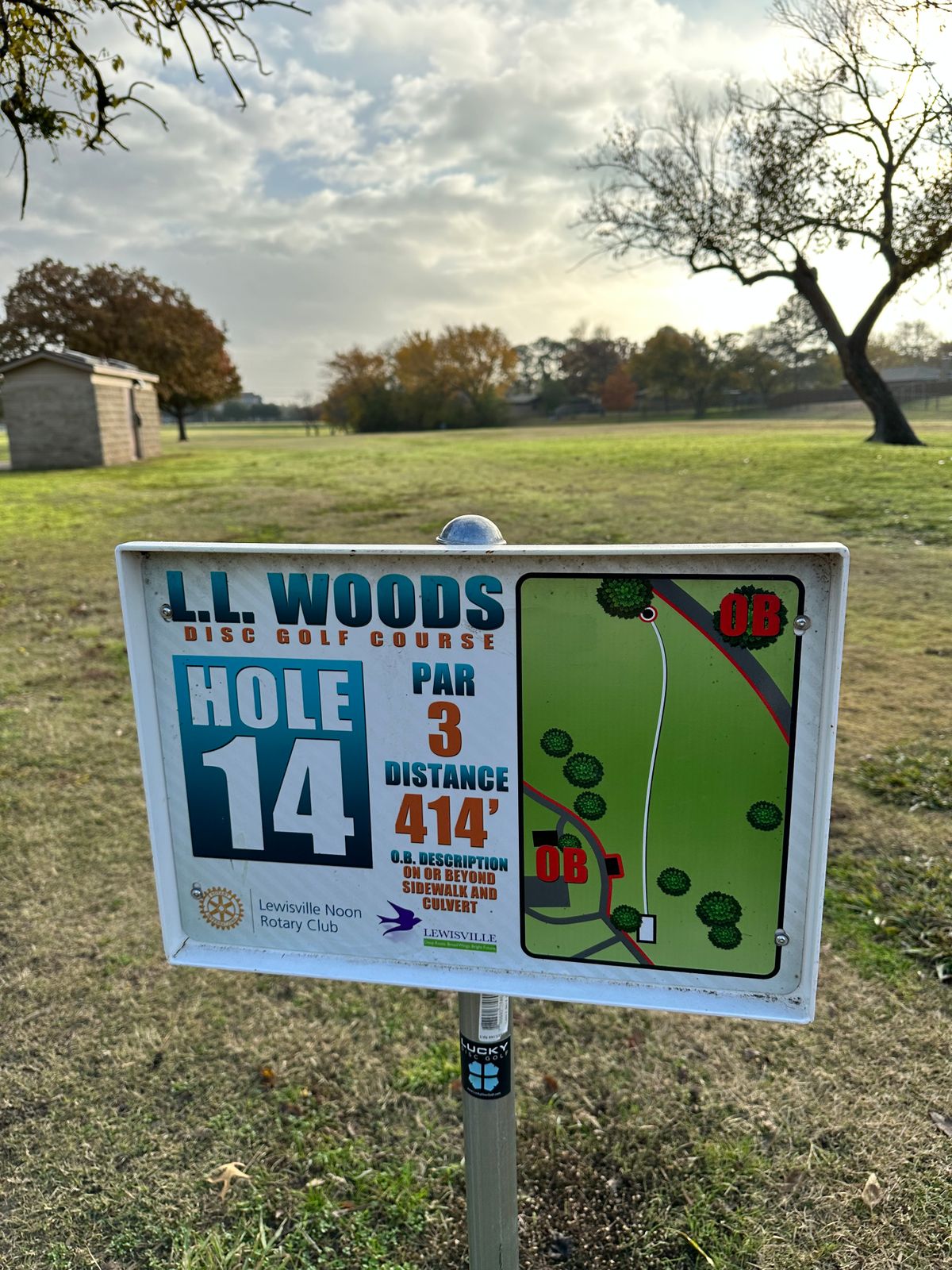 Hole 14 Tee Sign