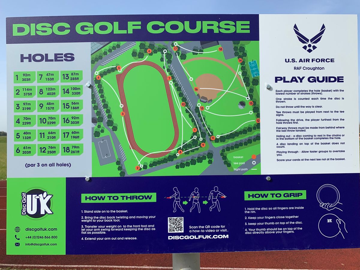 Main Layout for RAF Croughton Disc Golf course.