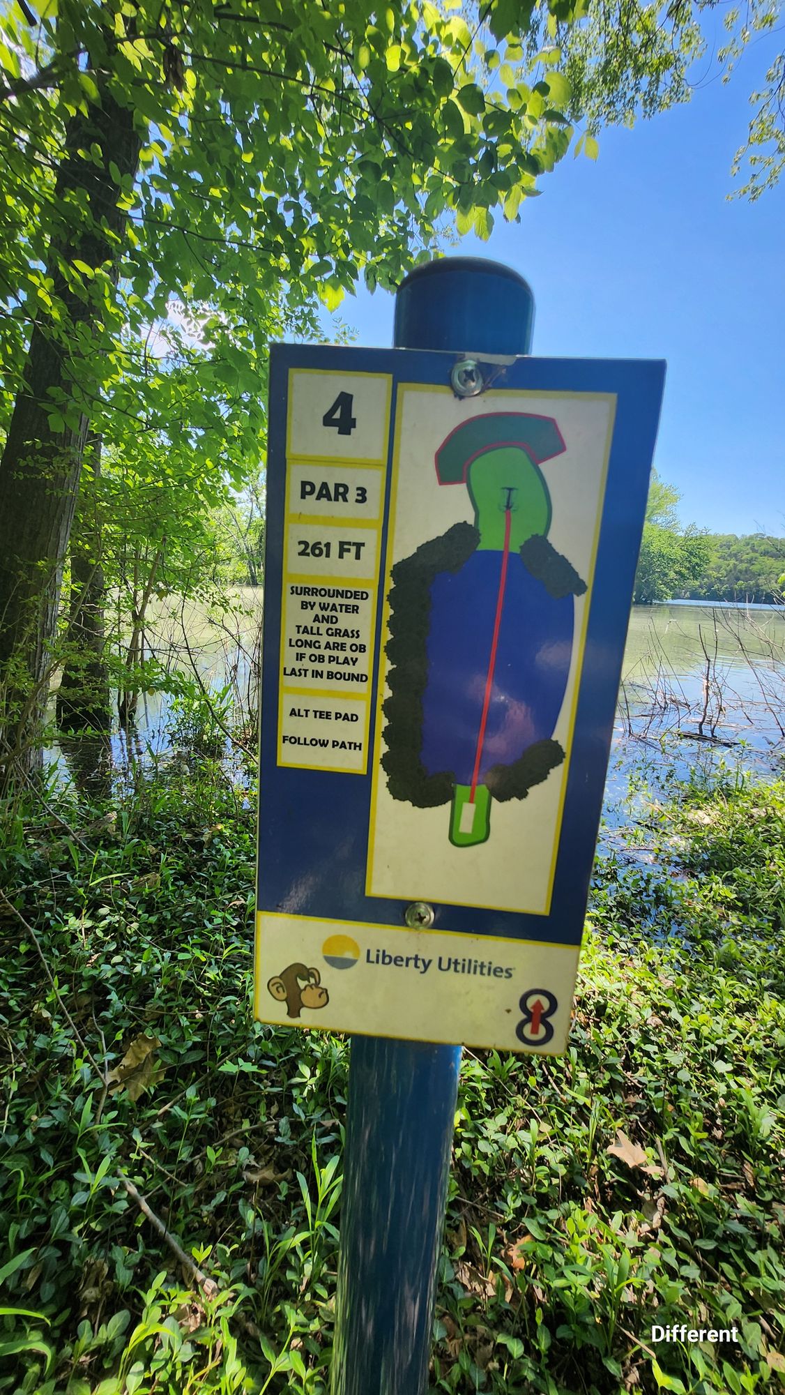 Hole 4. Alternate tee available without a water carry (but it's actually harder)