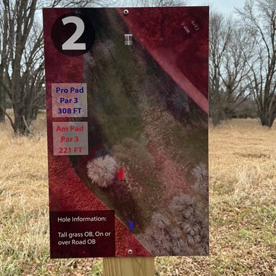 Hole 2 tee sign