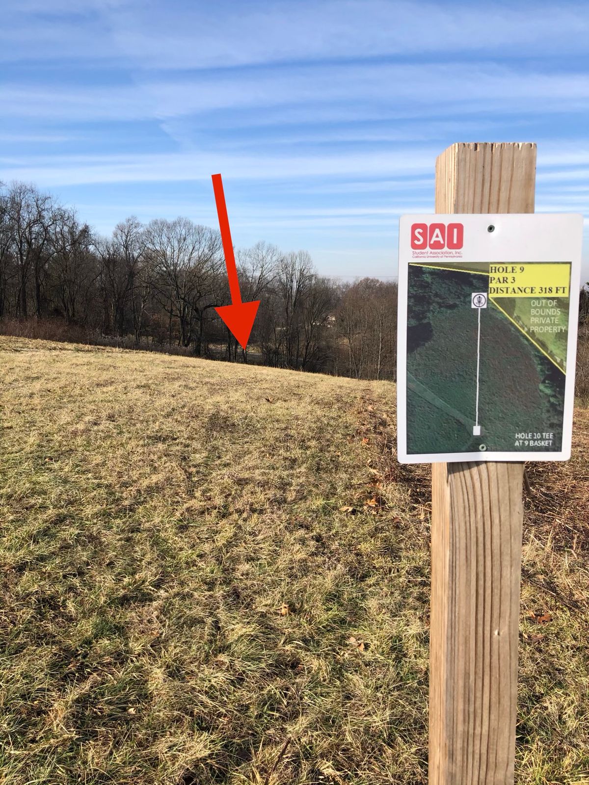 Hole 9 tee