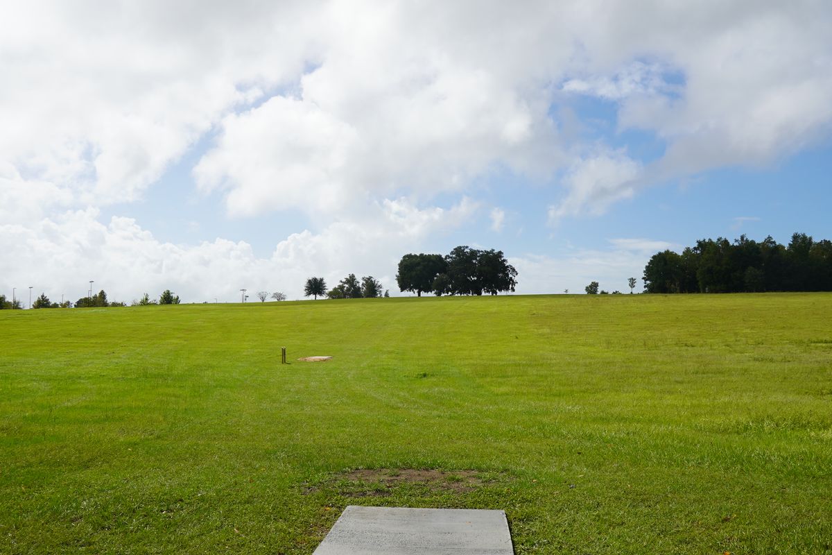 Hole 18 long tee (uphill hole)