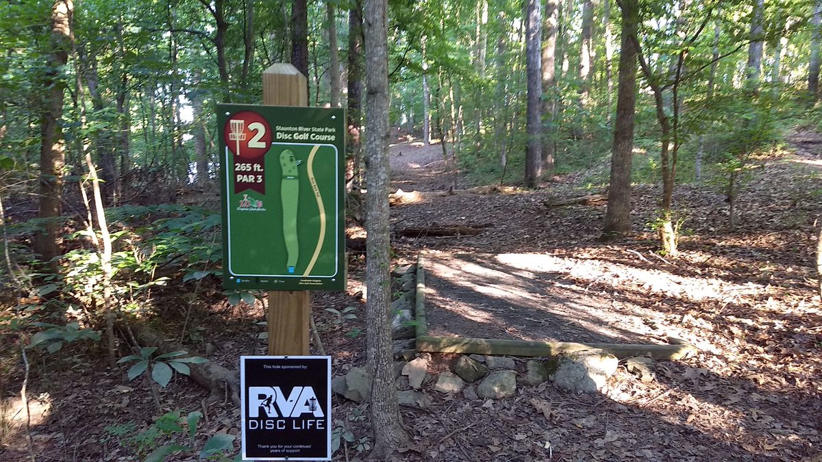Hole #2. Par 3 - 265 Feet. Straight, but plays longer than it is due to the steep uphill at the basket.