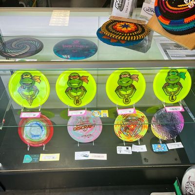 Custom dyed discs from local artists