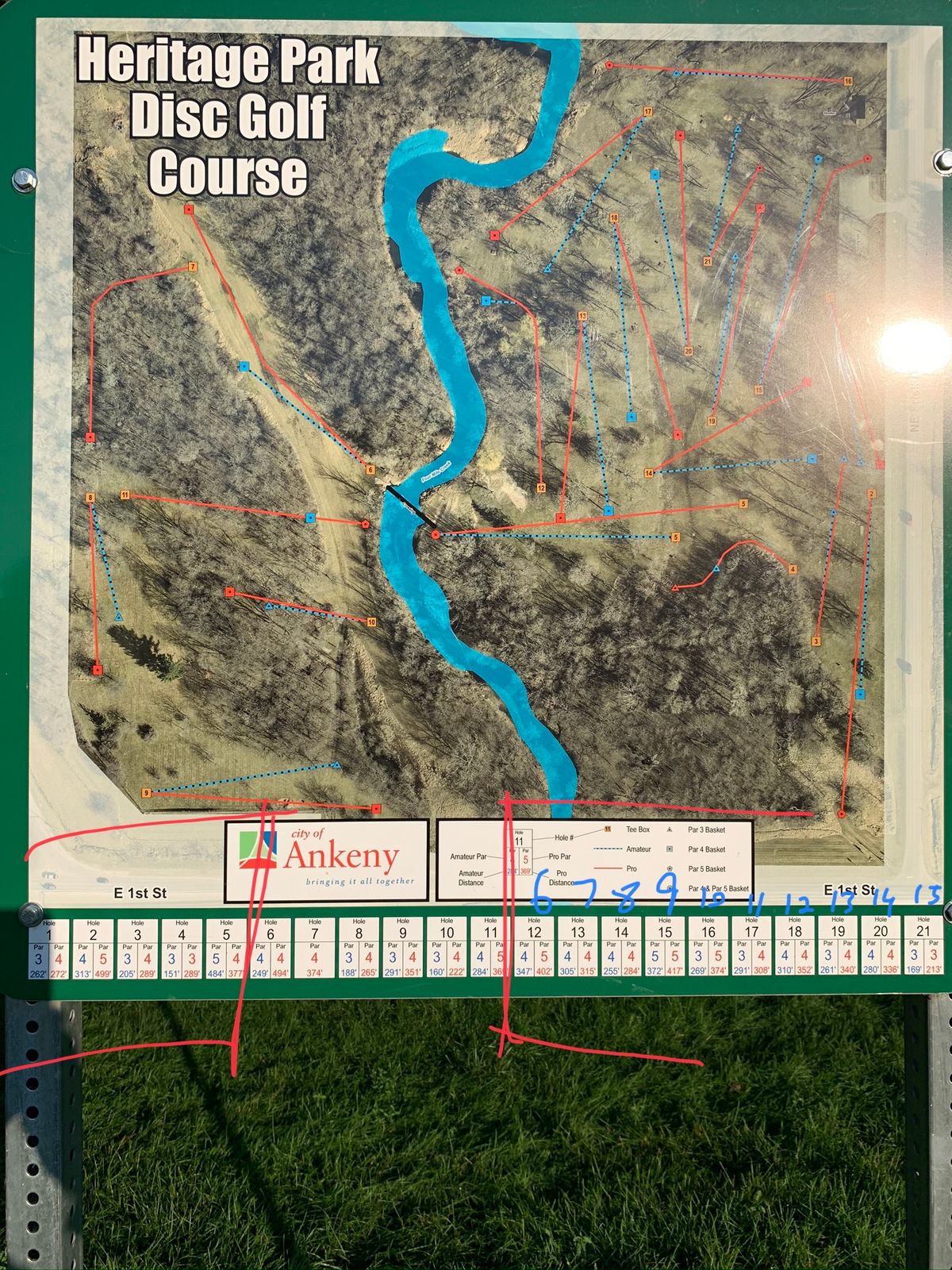Sign showing pars for East of River