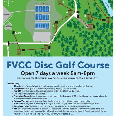 FVCC Disc Golf Course Map and Rules