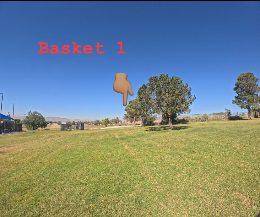 Basket 1. OB over fence and backside into spillway.