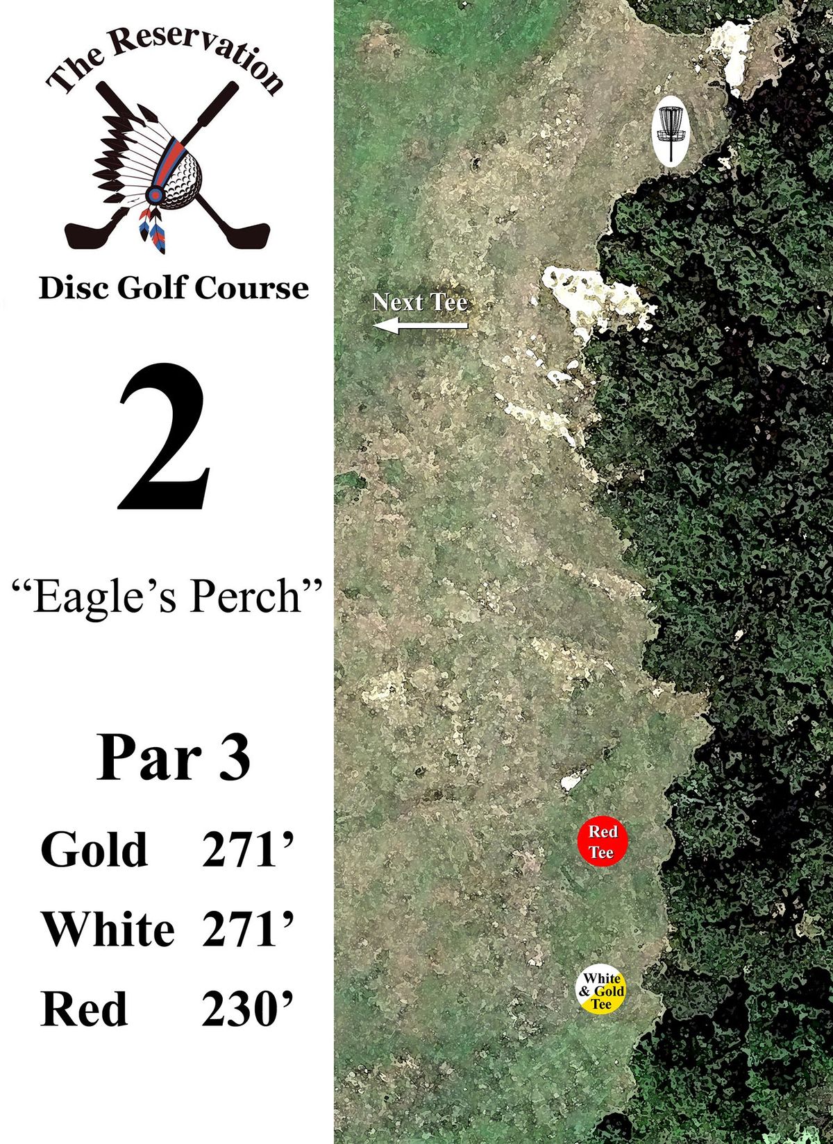 Hole 2 is a short, right turning par three that is about 15' uphill.