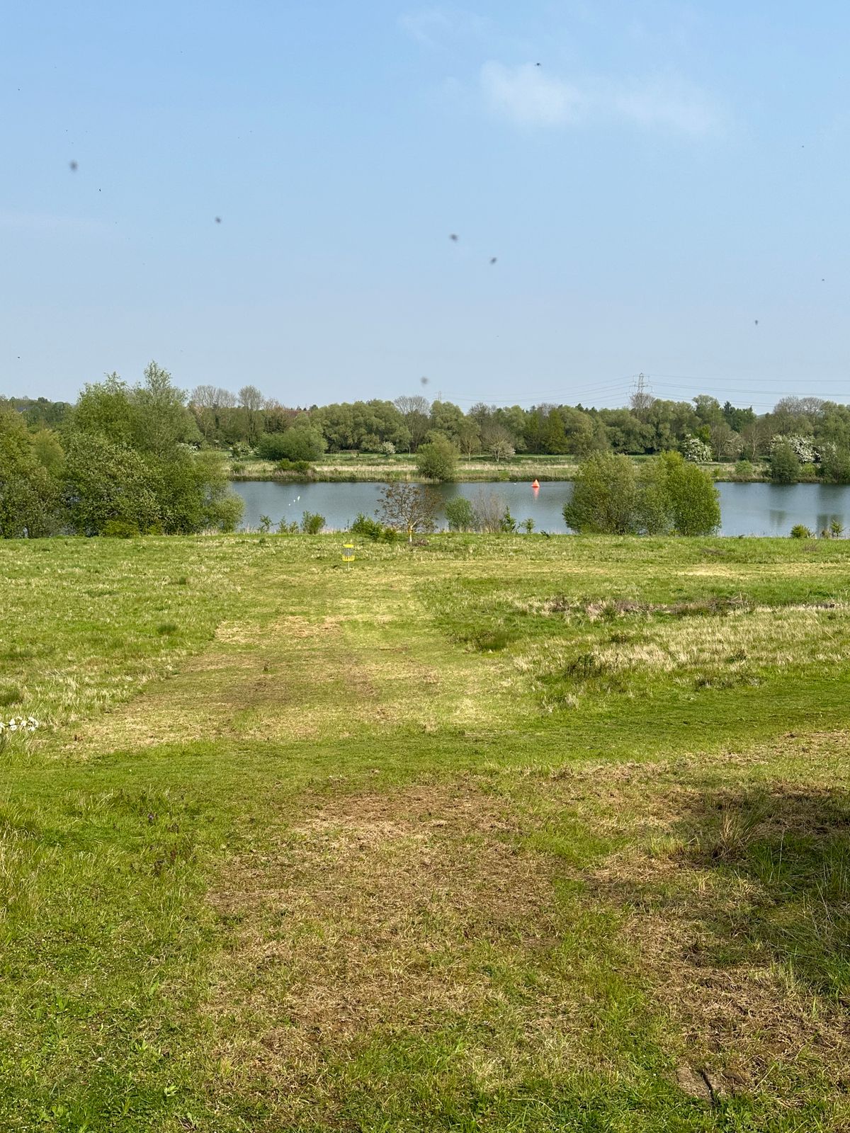 View of hole 8 basket downhill