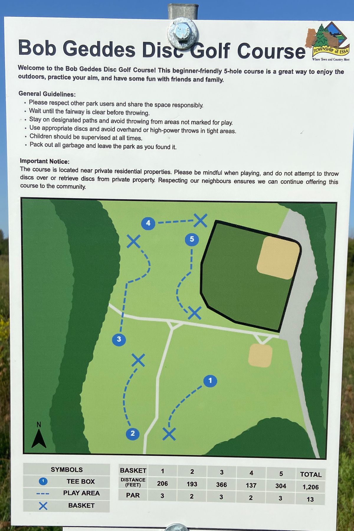 5 Hole Course - not mapped in UDisc yet