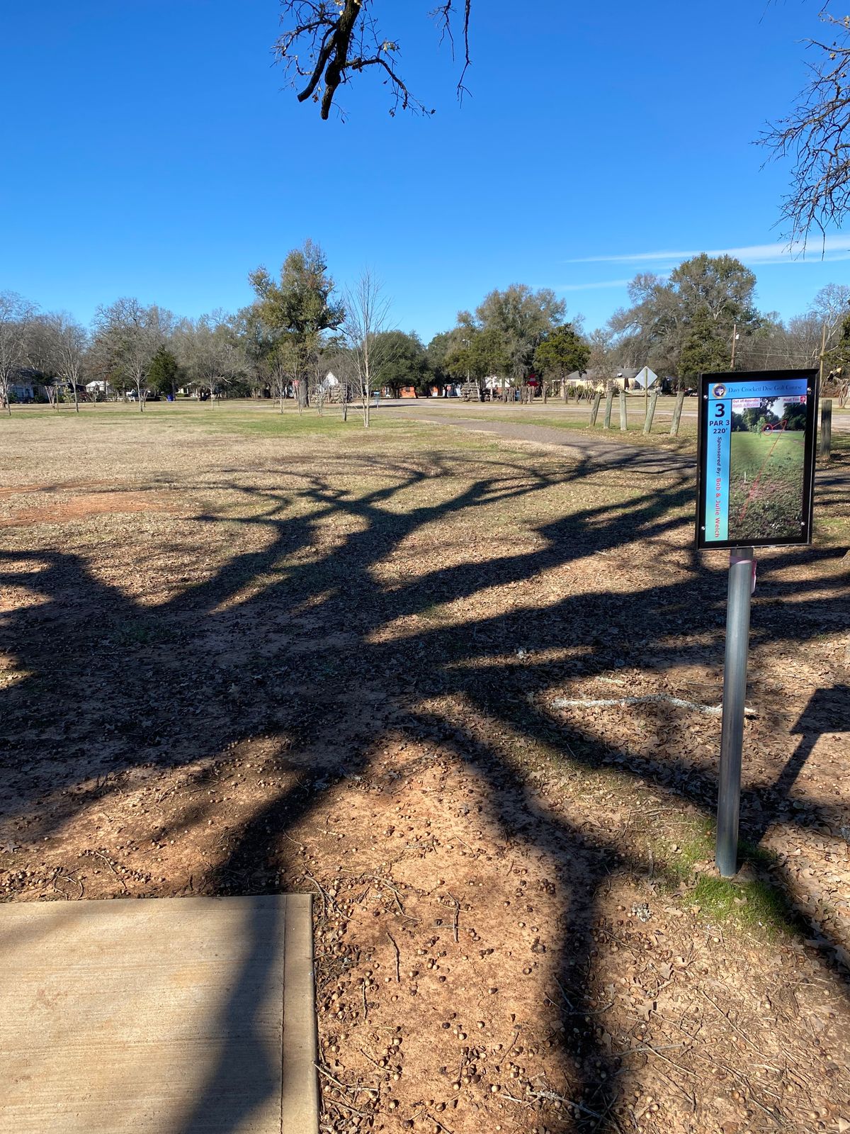 Hole 3, 220 ft, OB road and beyond